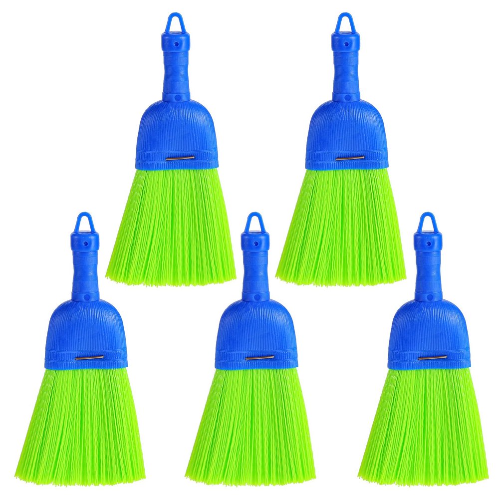 5 Pcs Whisk Broom Poly Fiber Handheld Brush Hand Broom Outdoor Broom Car Broom with Hang Hole for Cleaning Indoor Porches Floors Decks Driveways Dirt Dust