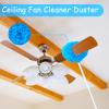 2 Pack Ceiling Fan Cleaner Duster,Reusable Microfiber High Ceiling Fan Blade Cleaner with Removable Extension Pole 13 to 50 Inch for Cleaning,Bookshelves,Door,Window Top,Furniture view 3