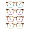 25DU 4 Pack Reading Glasses for Women Men Square Blue Light Blocking Computer Reader with Spring Hinge Anti Eyestrain +1.0 view 1