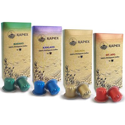 Kapex Nespresso Original Line Compatible Single-Origin Philippine Coffee Capsules - Sagada, Barako, Mt Apo, Kanlaon