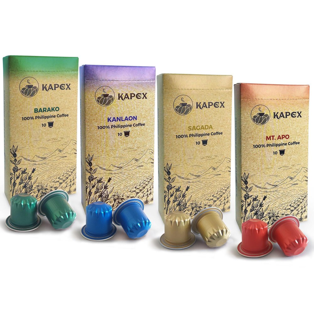 Kapex Nespresso Original Line Compatible Single-Origin Philippine Coffee Capsules - Sagada, Barako, Mt Apo, Kanlaon