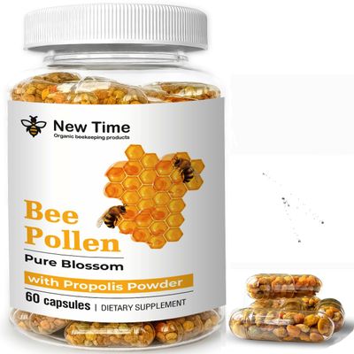Bee Pollen Capsules with Propolis Organic Supplement for Energy, Vitality, Wellness, Rich in Vitamins, Immune Support & Nutrient Boost for Men & Women, 100% Pure & Natural for Breast Growth