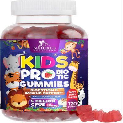Kids Probiotic Gummies - Natural Immune Support & Digestive Health Supplement - Daily Chewable Probiotic for Children & Toddlers Ages 4+ - Vegan, Gluten & Dairy Free - Berry Flavored - 120 Gummies