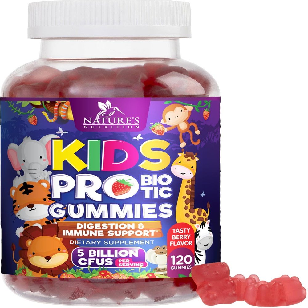 Kids Probiotic Gummies - Natural Immune Support & Digestive Health Supplement - Daily Chewable Probiotic for Children & Toddlers Ages 4+ - Vegan, Gluten & Dairy Free - Berry Flavored - 120 Gummies
