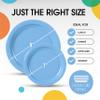 Exquisite Light Blue Paper Plates Disposable Heavy Duty 100 Pcs - 50-7" & 50-9" Light Blue Disposable Plates For Party Heavy Duty Paper Plate 350 GSM Birthday Party Supplies Plate Set view 3