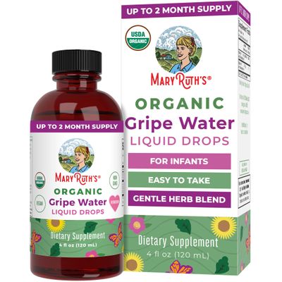 MARYRUTH'S USDA Organic Gripe Water for Babies Herbal Blend for Little Tummies | Baby Essentials | for Newborns | Ginger Root | Fennel Seed | Dill Seed | Vegan | 4 oz | 30-60 Servings