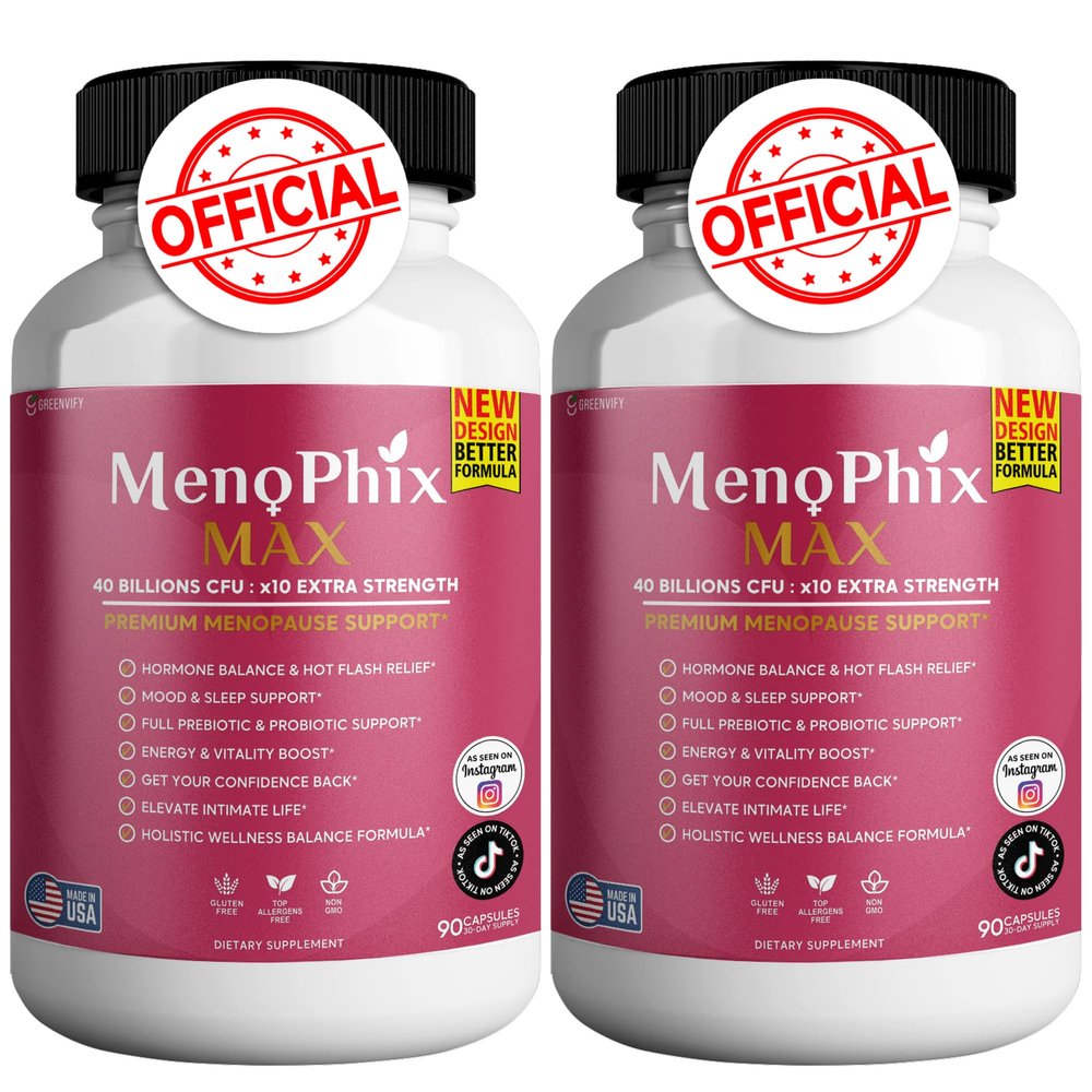 GREENVIFY MenoPhix Max Premium Menopause Support Supplement, 40 Billions CFU, Extra Strength, 180 Capsules (2)