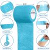 Treela 64 Pack 2" x 5 Yards Self Adhesive Cohesive Bandage Wraps, Elastic Breathable Athletic Tape, Flexible Self Adherent Bandage Rolls for Wrist, Ankle, Fingers, Sports & Pets (Colorful) view 2