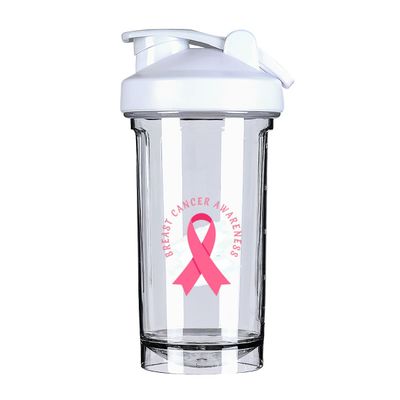 Breast Cancer Awareness 18 Ounce Shaker Cup,Fashion Theme Pattern Shaker Bottle Leak-proof Workout Shake Bottles 500ML/18 oz Perfect for Pre Workout