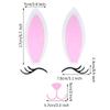 Easter Bunny Cake Topper Rabbit Ears Eyelashes Cake Decoration for Spring Easter Theme Party Birthday Wedding Supplies view 2