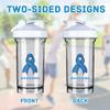 Colon Cancer Awareness 1 18 Ounce Shaker Cup,Fashion Theme Pattern Shaker Bottle Leak-proof Workout Shake Bottles 500ML/18 oz Perfect for Pre Workout view 3