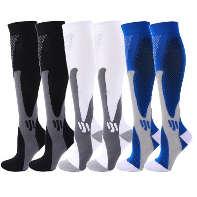 4/6 Pairs Compression Socks for Women Men Circulation-Best Support for Nurses,Running,Athletic,Travel (2BK+2WH+2BU,XXL)