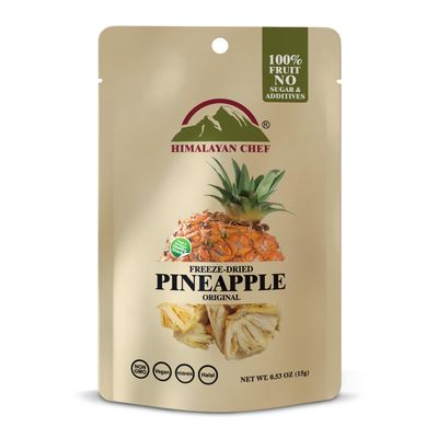 Himalayan Chef Freeze-Dried Fruit 15g/Each Freeze-Dried Pineapple | Organic Fruit Snacks, Healthy Snacks for Kids & Adults | Dried Fruit, Baby Snacks, Gluten-Free & Ready-to-Eat