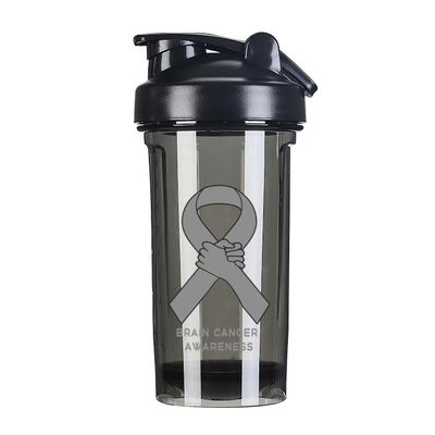 Brain Cancer Awareness 18 Ounce Shaker Cup,Fashion Theme Pattern Shaker Bottle Leak-proof Workout Shake Bottles 500ML/18 oz Perfect for Pre Workout
