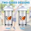 Butterfly Skin Cancer Awareness 18 Ounce Shaker Cup,Fashion Theme Pattern Shaker Bottle Leak-proof Workout Shake Bottles 500ML/18 oz Perfect for Pre Workout-3-1 view 3