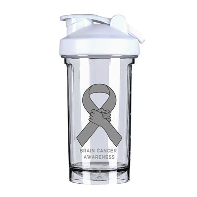 Brain Cancer Awareness 18 Ounce Shaker Cup,Fashion Theme Pattern Shaker Bottle Leak-proof Workout Shake Bottles 500ML/18 oz Perfect for Pre Workout