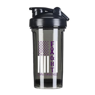 Breast Cancer Warrior Support Squad Lupus Awareness 18 Ounce Shaker Cup,Fashion Theme Pattern Shaker Bottle Leak-proof Workout Shake Bottles 500ML/18 oz Perfect for Pre Workout