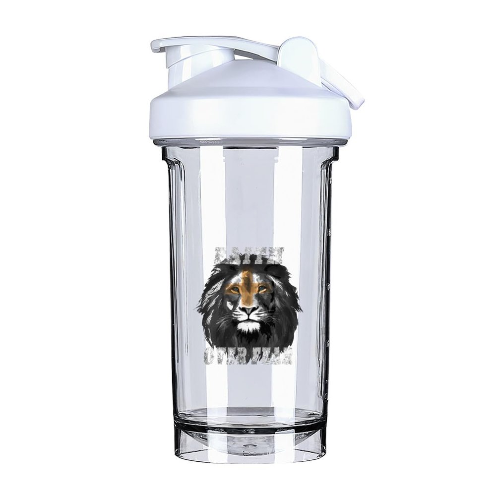 Christian Jesus Faith Over Fear Religious 18 Ounce Shaker Cup,Fashion Theme Pattern Shaker Bottle Leak-proof Workout Shake Bottles 500ML/18 oz Perfect for Pre Workout-3-1