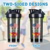 America Crown With Tigray Roots 18 Ounce Shaker Cup,Fashion Theme Pattern Shaker Bottle Leak-proof Workout Shake Bottles 500ML/18 oz Perfect for Pre Workout view 3