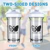 Butterfly Melanoma & skin Cancer Awareness 18 Ounce Shaker Cup,Fashion Theme Pattern Shaker Bottle Leak-proof Workout Shake Bottles 500ML/18 oz Perfect for Pre Workout view 3