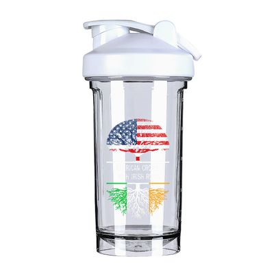 America Crown With Irish Roots 18 Ounce Shaker Cup,Fashion Theme Pattern Shaker Bottle Leak-proof Workout Shake Bottles 500ML/18 oz Perfect for Pre Workout