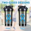 Colon Cancer Awareness 18 Ounce Shaker Cup,Fashion Theme Pattern Shaker Bottle Leak-proof Workout Shake Bottles 500ML/18 oz Perfect for Pre Workout-3 view 3