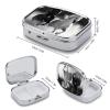 Black and White Horses Pill Box for Pocket Square Pill Box 2 Compartment Decorative Portable Travel Pill Holder Tablet Vitamin Organizer Mini Pill Case view 2