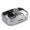 Black and White Horses Pill Box for Pocket Square Pill Box 2 Compartment Decorative Portable Travel Pill Holder Tablet Vitamin Organizer Mini Pill Case view 3