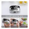 Black and White Horses Pill Box for Pocket Square Pill Box 2 Compartment Decorative Portable Travel Pill Holder Tablet Vitamin Organizer Mini Pill Case view 4