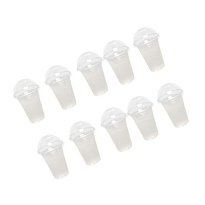WATIIFUFU 50 Pack Disposable Plastic Cups with Lid Tea Juice Milk Tea Leakproof Dishwasher Safe