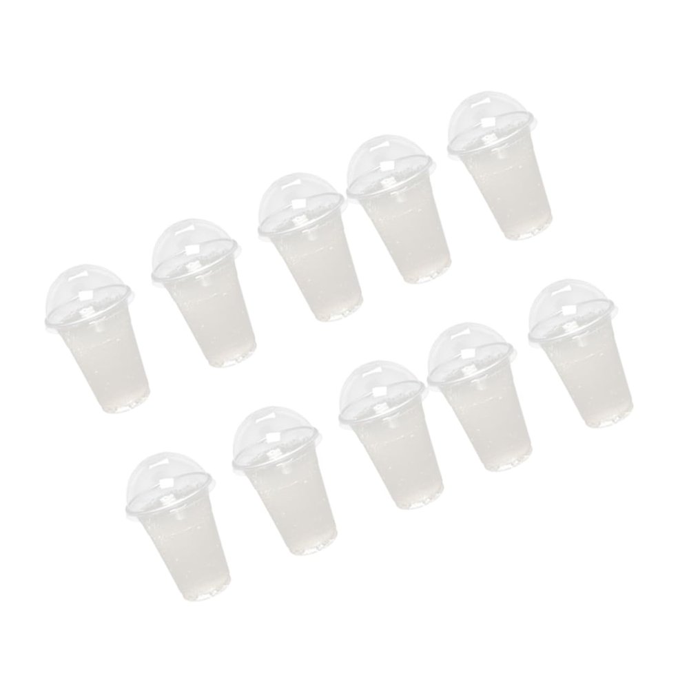 WATIIFUFU 50 Pack Disposable Plastic Cups with Lid Tea Juice Milk Tea Leakproof Dishwasher Safe