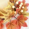 1 Set of Creative Simulation Maple Leaf Wreath Decoration, Commemorative Day, Holiday Party Decoration, Garden Courtyard Decoration, Halloween, Thanksgiving, Christmas Scene Decoration view 2