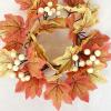 1 Set of Creative Simulation Maple Leaf Wreath Decoration, Commemorative Day, Holiday Party Decoration, Garden Courtyard Decoration, Halloween, Thanksgiving, Christmas Scene Decoration view 3
