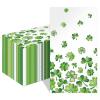 100 Pack Green Paper Napkins, 3 Ply Disposable Guest Towels with Shamrock Design for Spring Party, Wedding, Bridal Shower, Baby Shower, Bathroom, 4.3 x 7.9 Inch Folded view 1