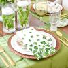 100 Pack Green Paper Napkins, 3 Ply Disposable Guest Towels with Shamrock Design for Spring Party, Wedding, Bridal Shower, Baby Shower, Bathroom, 4.3 x 7.9 Inch Folded view 2