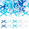 Elecrelive 100Pcs Mini Satin Ribbon Bows DIY Craft Tiny Bows Gradient Blue Small Ribbon Bowknot Ornaments Christmas Bows for Hair Clip Gift Wrapping Bouquet Home Wedding Decoration view 1
