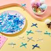 Elecrelive 100Pcs Mini Satin Ribbon Bows DIY Craft Tiny Bows Gradient Blue Small Ribbon Bowknot Ornaments Christmas Bows for Hair Clip Gift Wrapping Bouquet Home Wedding Decoration view 2