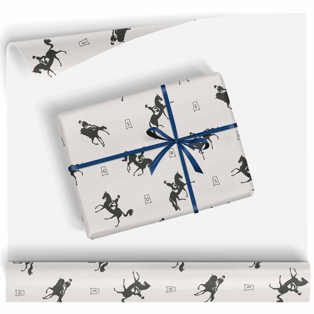 Dressage Riders And Horses Birthday Wrapping Paper Matte Wrapping Paper,Color Gift Wrapping Paper,Perfect For Wedding,Valentine's Day,Christmas,Diy Bouquet(Horses,3 Rolls)