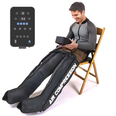 Voinnokal Air Compression Therapy System, Rechargeable Leg Massager, Dynamic Leg Compression Recovery Boots for Fast Recovery and Improved Circulation for Athletes (4 Chamber- L)