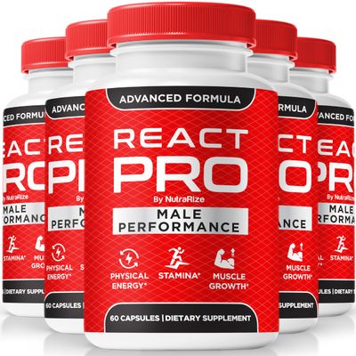 (5 Pack) React Pro Pills For Men - Official Male Multivitamin Capsules, All Natural Health Support, React Pro Formula For Stamina, Endurance, Confidence & Performance, ReactPro Review (300 Capsules)