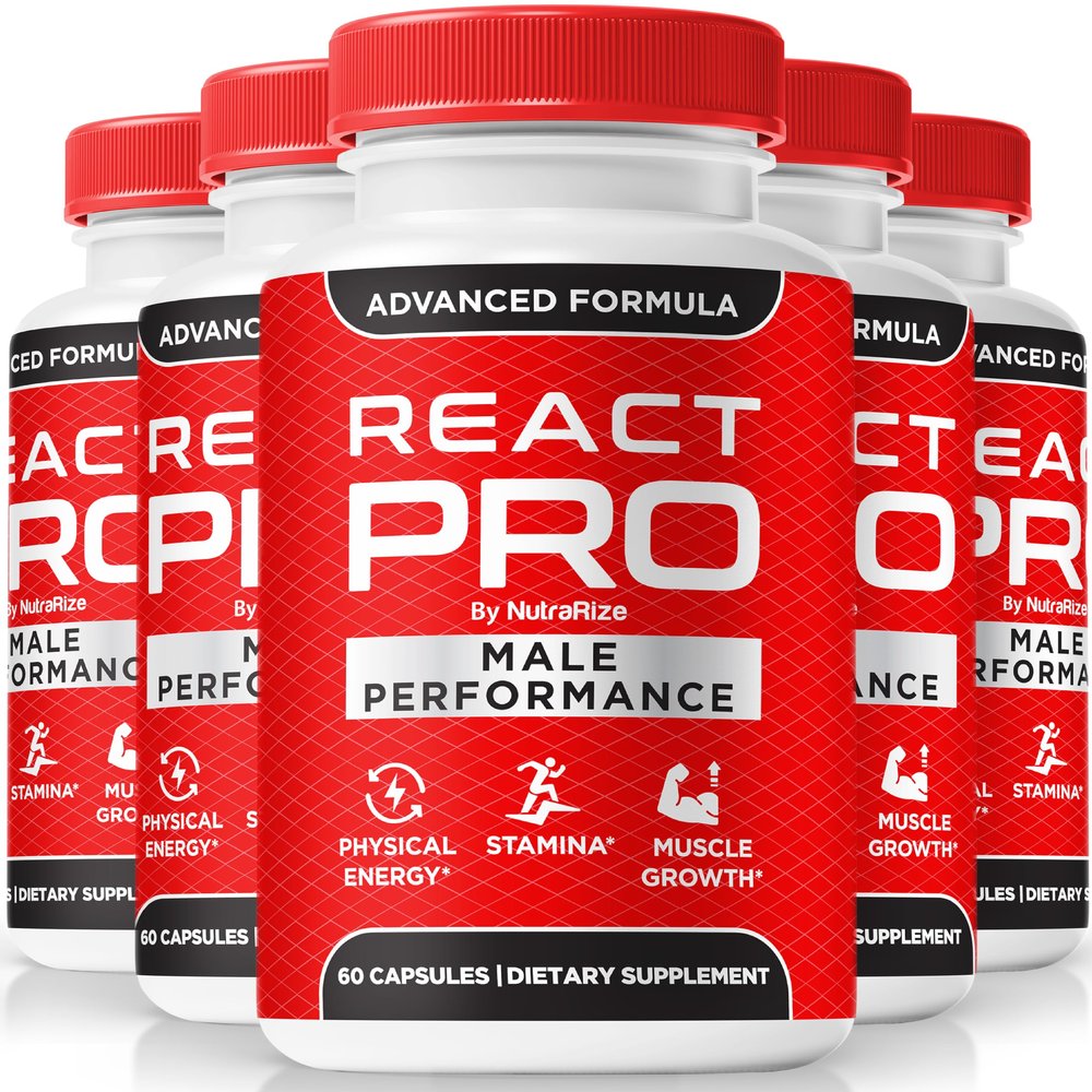 (5 Pack) React Pro Pills For Men - Official Male Multivitamin Capsules, All Natural Health Support, React Pro Formula For Stamina, Endurance, Confidence & Performance, ReactPro Review (300 Capsules)