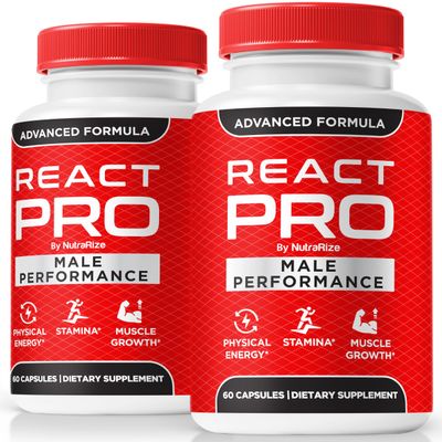 (2 Pack) React Pro Pills For Men - Official Male Multivitamin Capsules, All Natural Health Support, React Pro Formula For Stamina, Endurance, Confidence & Performance, ReactPro Review (120 Capsules)