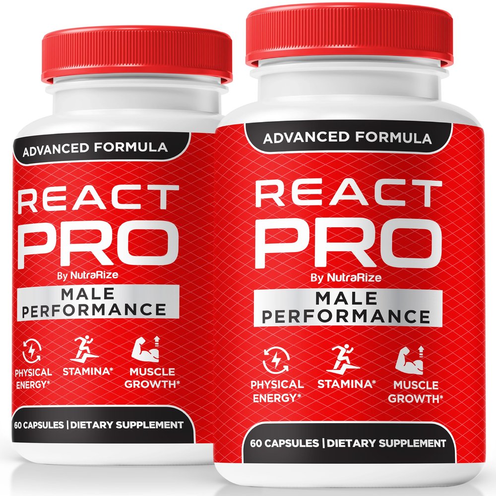 (2 Pack) React Pro Pills For Men - Official Male Multivitamin Capsules, All Natural Health Support, React Pro Formula For Stamina, Endurance, Confidence & Performance, ReactPro Review (120 Capsules)