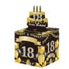 18th Birthday Gifts for Men Women, Black Gold Surprise Money Box Gift Pull, Money Box for Cash Gift Box with Cake Design, Birthday Money Box Party Decorations Supplies view 2