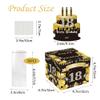 18th Birthday Gifts for Men Women, Black Gold Surprise Money Box Gift Pull, Money Box for Cash Gift Box with Cake Design, Birthday Money Box Party Decorations Supplies view 4