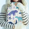 Hsnar Hot Water Bottle with Cover 2L Hot Water Bag for Hot and Cold Compress Menstrual Cramps Neck and Shoulder Pain Relief Hand Feet Warmer Dinosaur Forest view 3