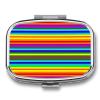 Rainbow Pattern Pill Box for Women Men Pocket Square Pill Case Decorative Box Medicine Vitamin Metal Pill Organizer Portable Pill Holder for Travel Unique Gift view 1
