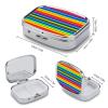 Rainbow Pattern Pill Box for Women Men Pocket Square Pill Case Decorative Box Medicine Vitamin Metal Pill Organizer Portable Pill Holder for Travel Unique Gift view 2