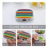 Rainbow Pattern Pill Box for Women Men Pocket Square Pill Case Decorative Box Medicine Vitamin Metal Pill Organizer Portable Pill Holder for Travel Unique Gift view 4