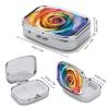 Rainbow Rose Flower Pill Box for Women Men Pocket Square Pill Case Decorative Box Medicine Vitamin Metal Pill Organizer Portable Pill Holder for Travel Unique Gift view 2
